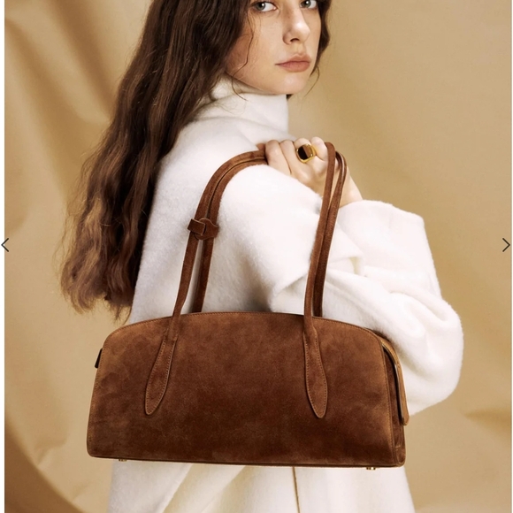 Brown Suede East-West Tote Bag - Picture 7 of 7